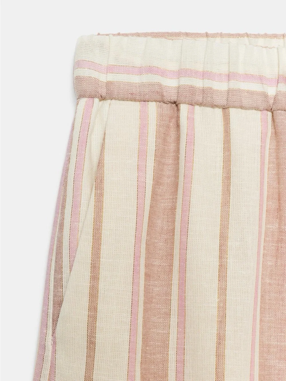 NWT Zara Pink & Cream Striped Wide-Leg Drawstring Pants